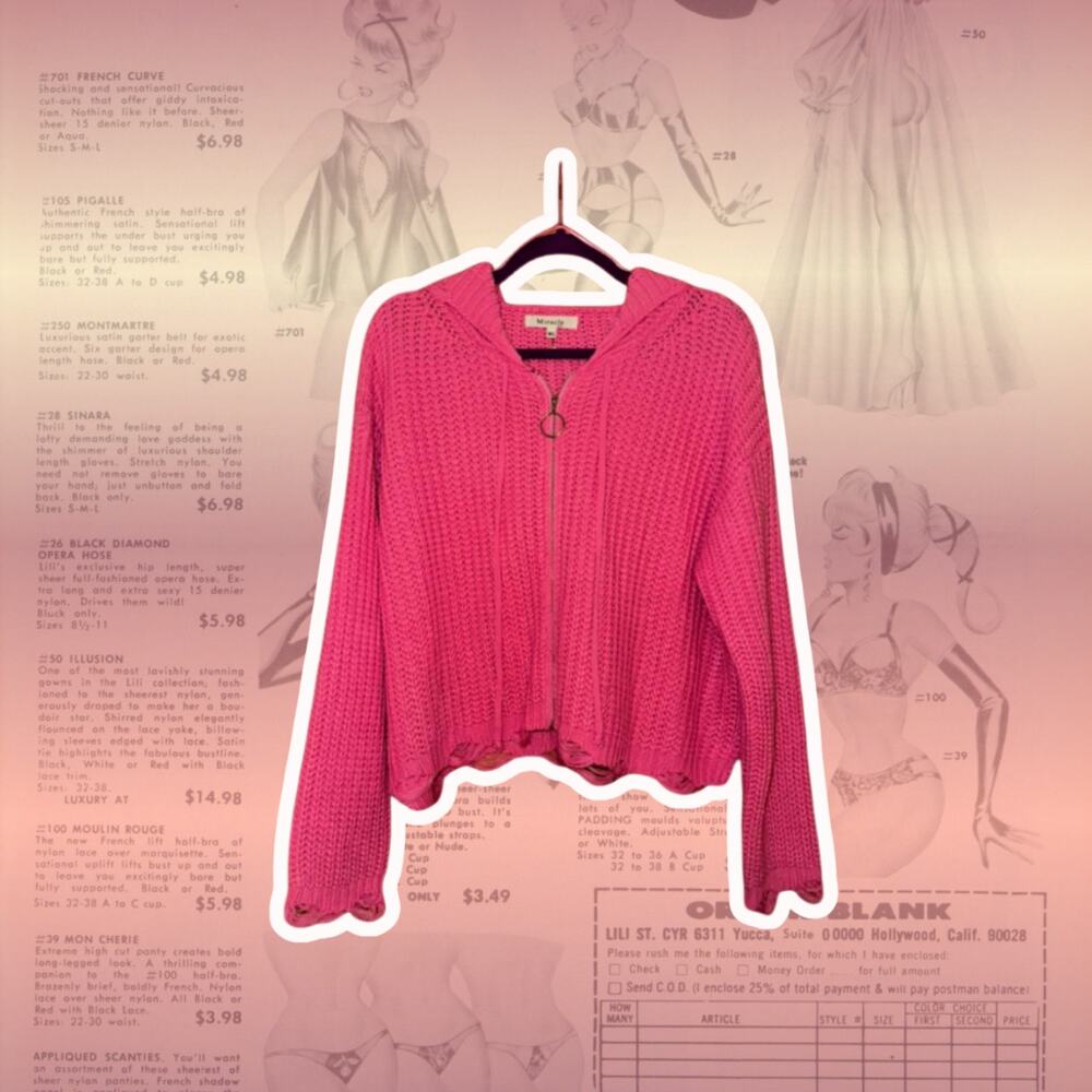Pink Knitwear Lightweight Cropped Sweater